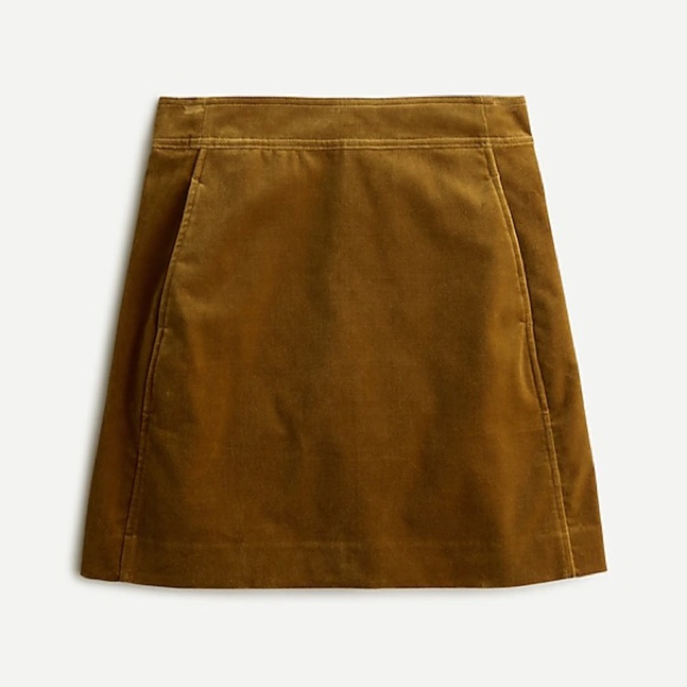 J Crew Velvet Skirt in Golden Brandy